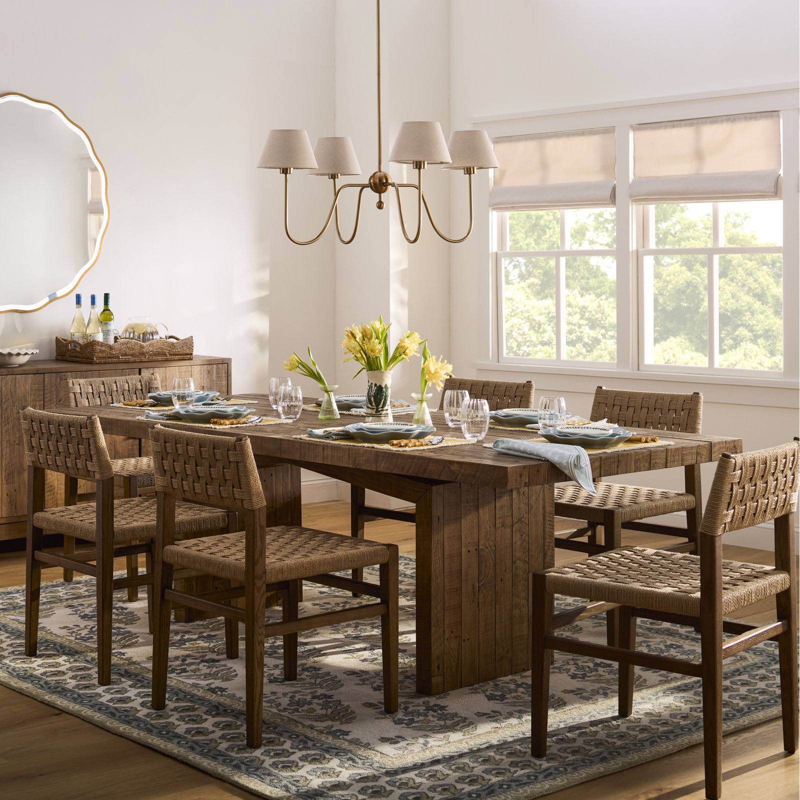 Henn 96'' Dining Table, Aged Black Pine