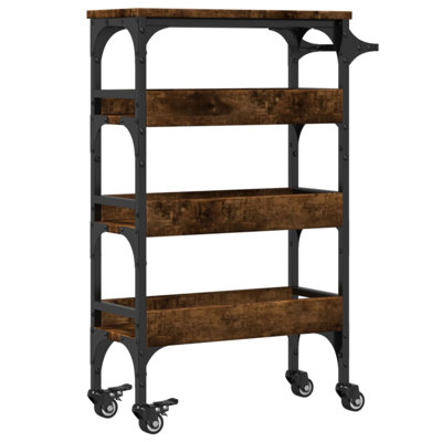 vidaXL Kitchen Trolley Storage Serving Rolling Cart on Wheels Engineered Wood by VidaXL