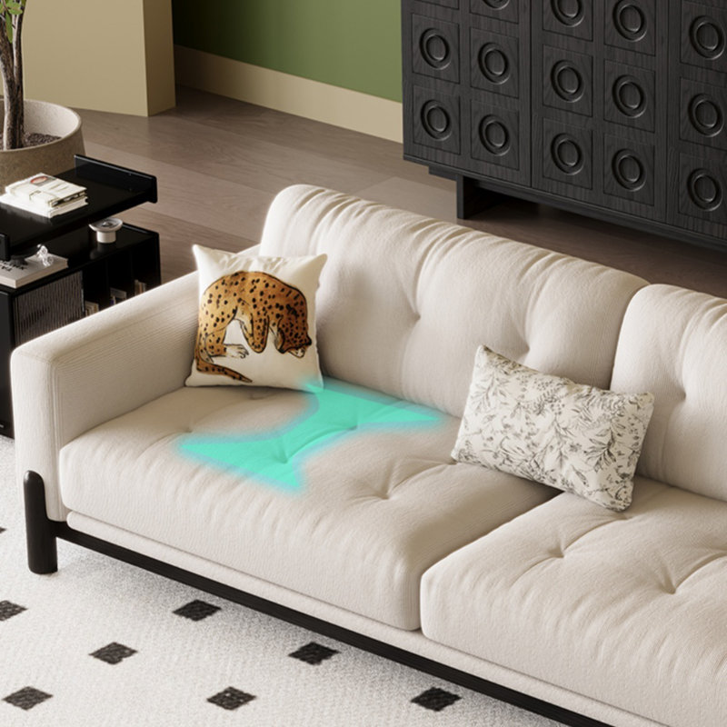 Retro Solid Wood Straight-layout Sofa