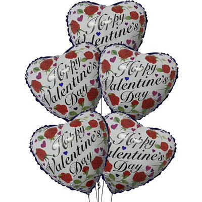 PMU Valentines Day Roses 18 Inch Mylar Foil Balloon