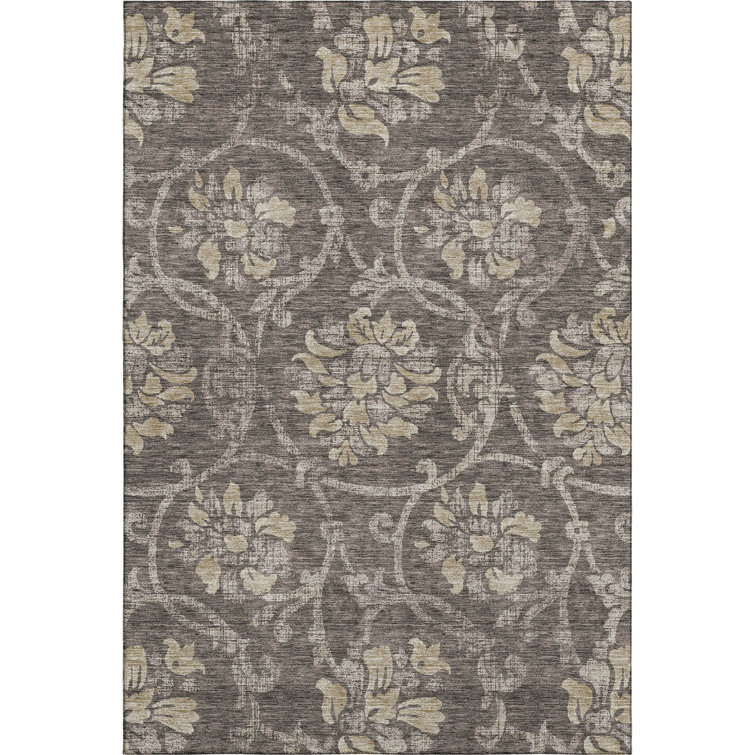 Premium Machine Washable Prisco Brown Rug
