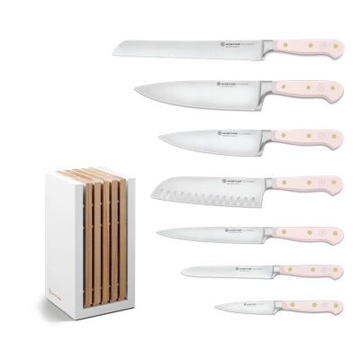 WÜSTHOF Classic Color Pink Himalayan Salt 8 Piece Knife Block Set