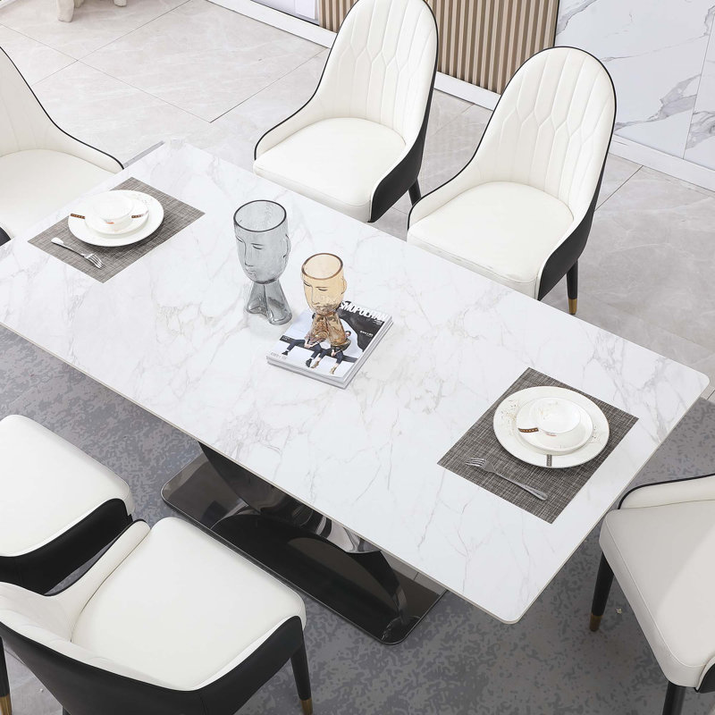 71"Stone Dining Table, Black