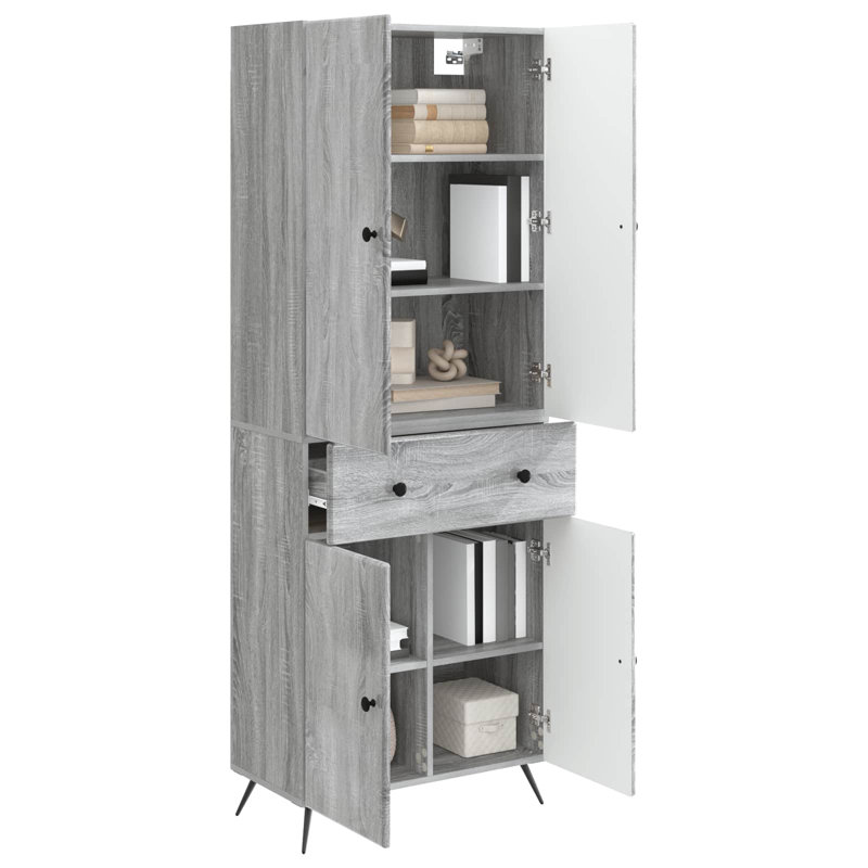 4 -Door 4 Storage Cabinet, Grey Sonoma