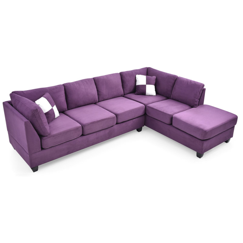 Canapés modulaires pour salon modulaire (sans repose-pieds), Microfibre mauve