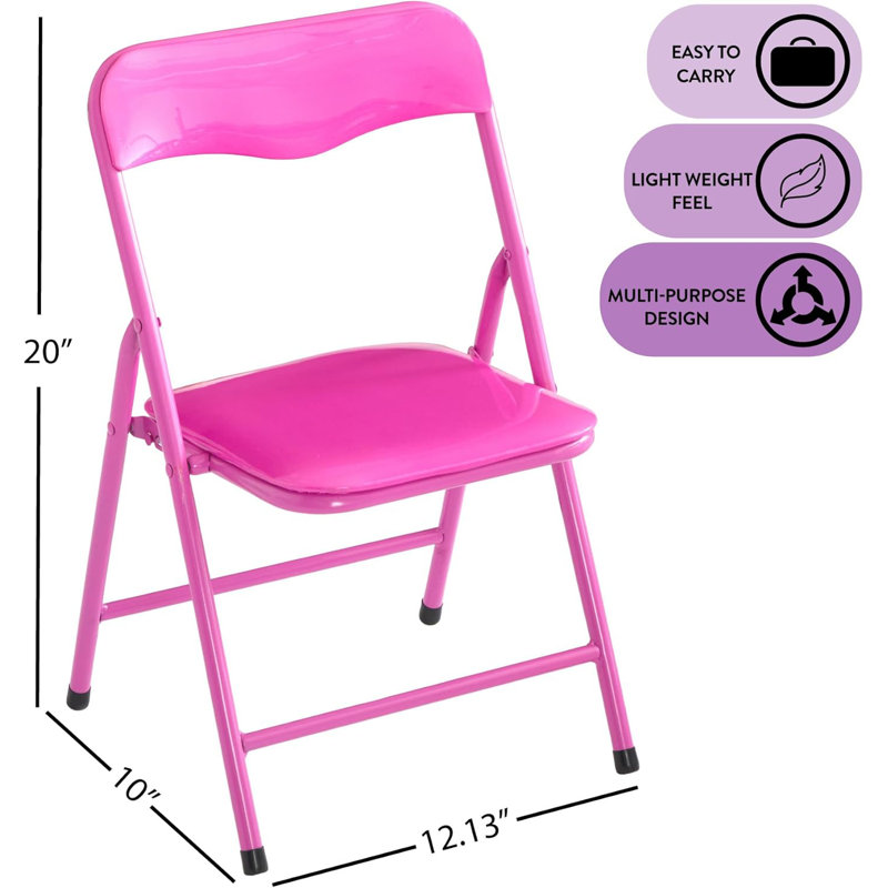  Chaise pliante rembourrée, ensemble de 2, Rose