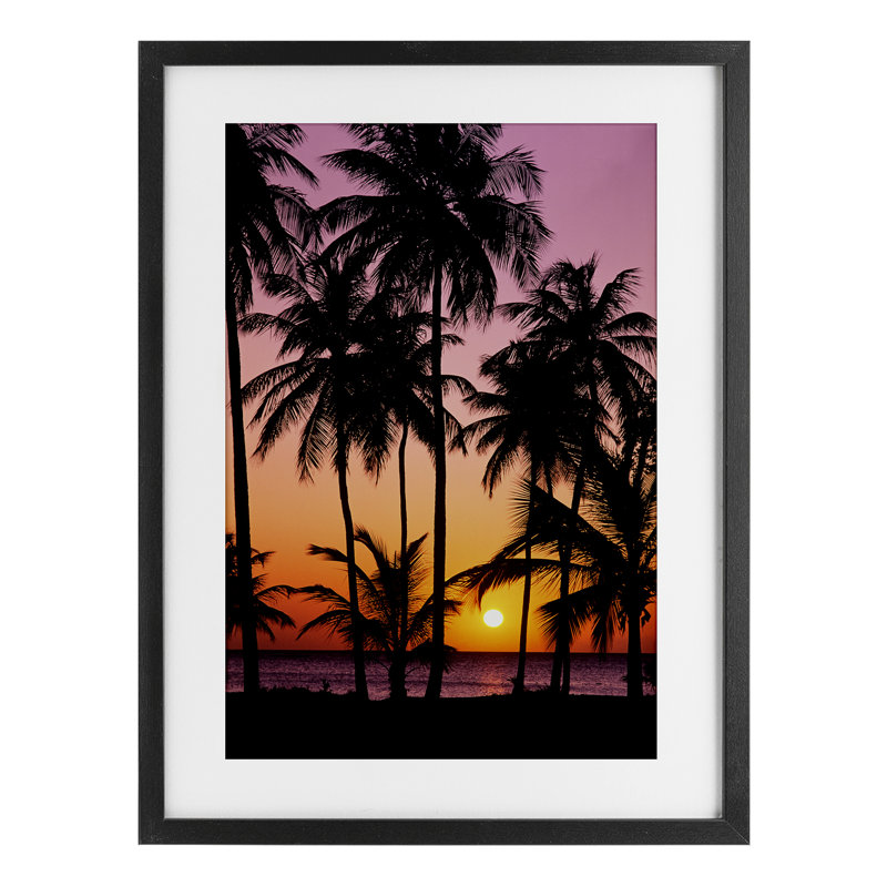 Coucher de soleil sur la Martinique, reproduction sous verre, conception de Danita Delimont, H 20 po x l 14 po