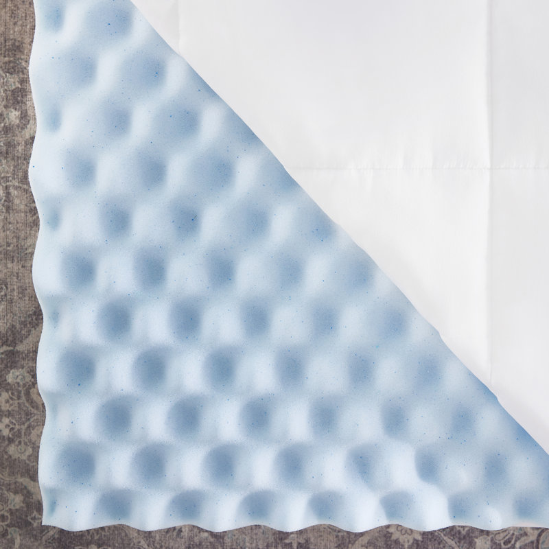 Twin White Hybrid Memory Foam and Fiber Mattress Topper