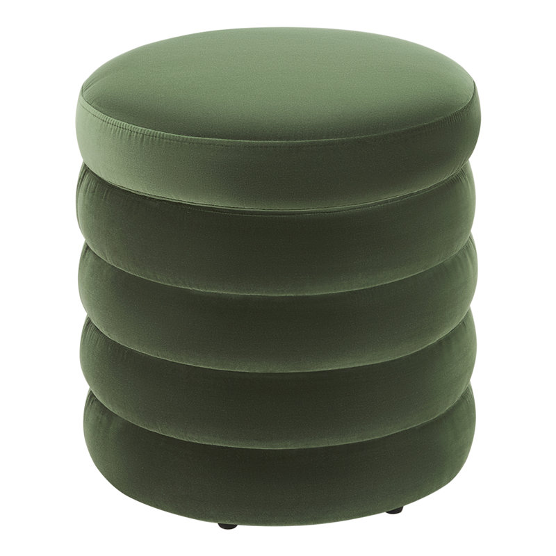 Repose-pieds rembourré avec rangement Neroli, Velours vert militaire Falkirk