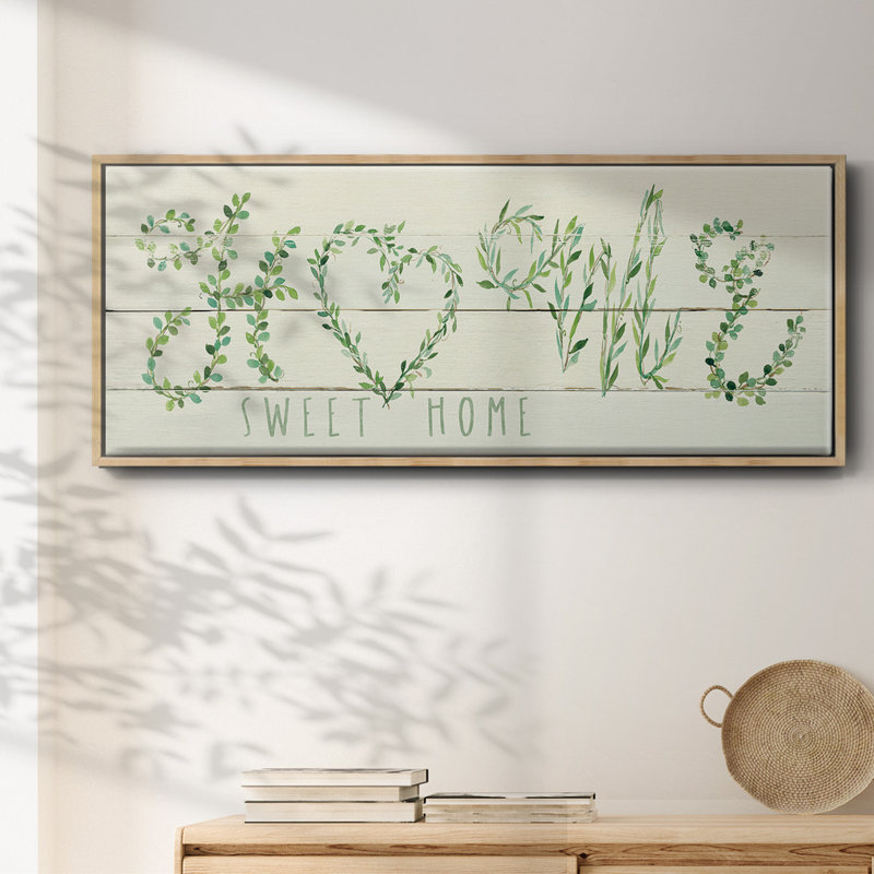 Shiplap Vines Home - Toile encadrée, H 8 po x l 20 po