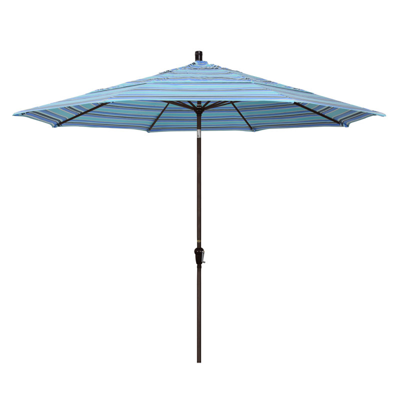 Parasol de marché 11 pi Austan, Sunbrella® Dolce à rayures oasis