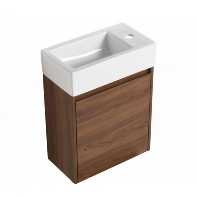 Petit meuble-lavabo flottant avec lavabo simple