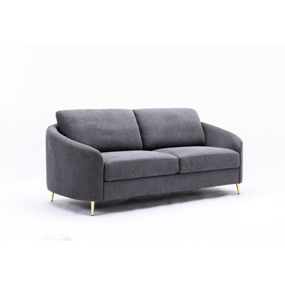 Eye-Catching Gray Linen Rayon , Natural Fiber, Comfortable Touch Comfy Futon, Strong Wood Base, Versatile Seating