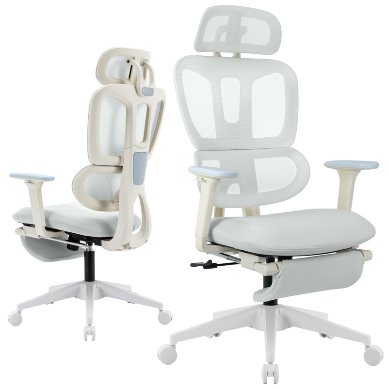 Milhollen Ergonomic Mesh Office Chair for Home and Office,Swivel Adjustable Desk Chair, Gray