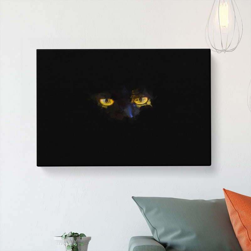 Eyes of a Cat in Abstract - Wrapped Canvas Graphic Art Print, 35cm H x 50cm W x 3cm D