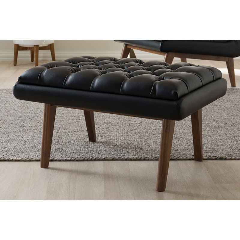 Repose-pieds Devoe, Noir, cuir