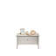 Table basse grise avec rangement, rangement organisé et attrait classique - idéal pour toute pièce
