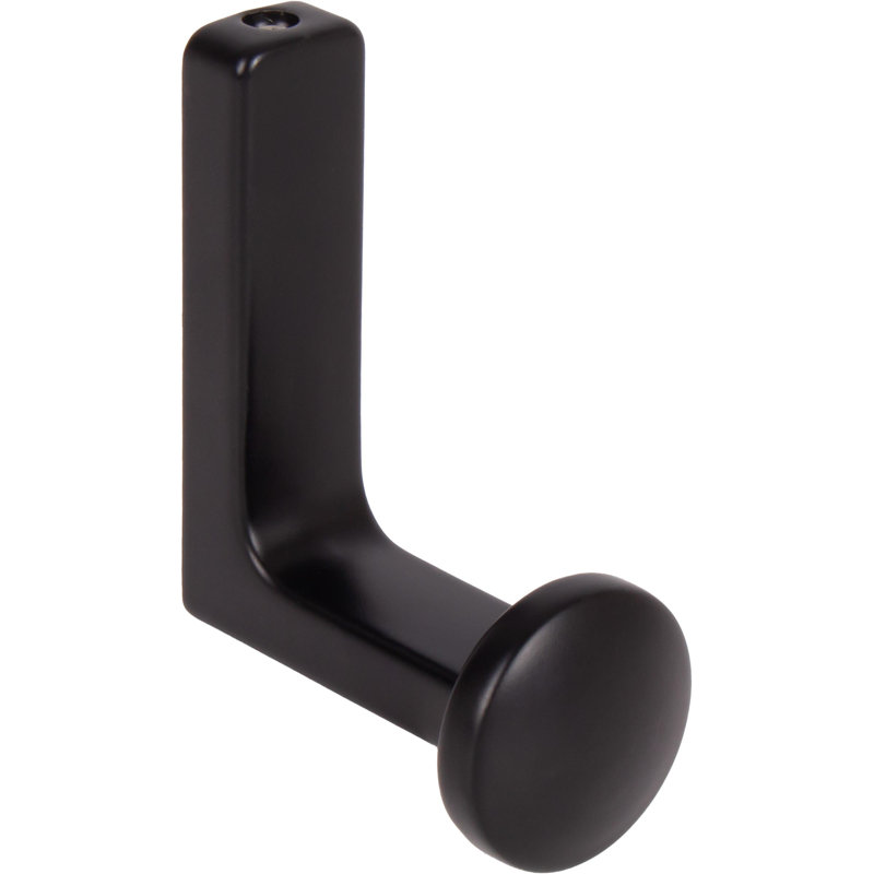 Modern Round Robe Hook - Matte Black, Matte Black