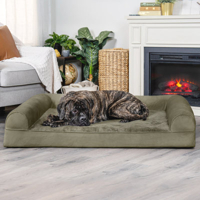 Quilted Orthopedic Bolster Sofa Pet Bed