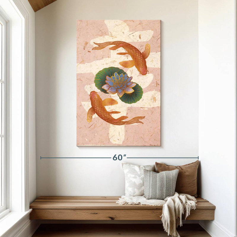 Brampt Lotus Koi Fish, 48" H x 32" W