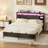 Wood Headboard with Led Lights & Charging Station-116602250-116602248