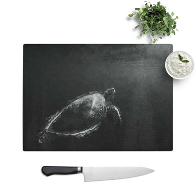 Tempered Glass Sea Turtle Chopping Board