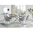Lenworth Chrome and Glass Rectangular Dining Table Set with 6 Luxury Modern Velvet Chairs