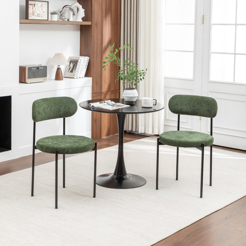 Chaise d'appoint Vera en métal rembourré, Green