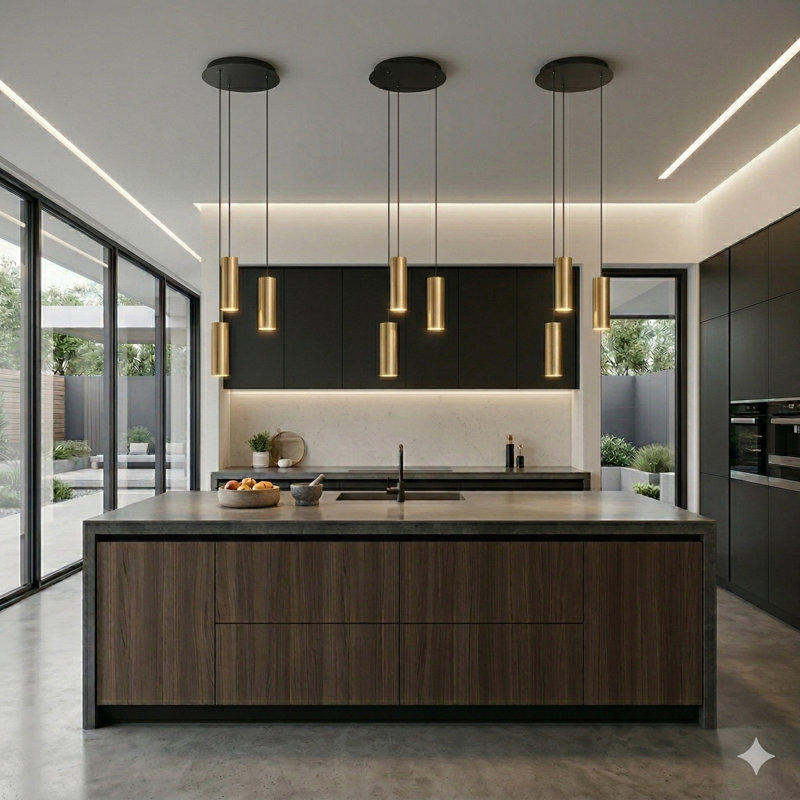Bludovice 3 - Light Cluster Pendant, Brass