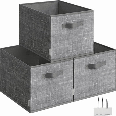 Storage Baskets, Set Of 3 Fabric Storage Bins