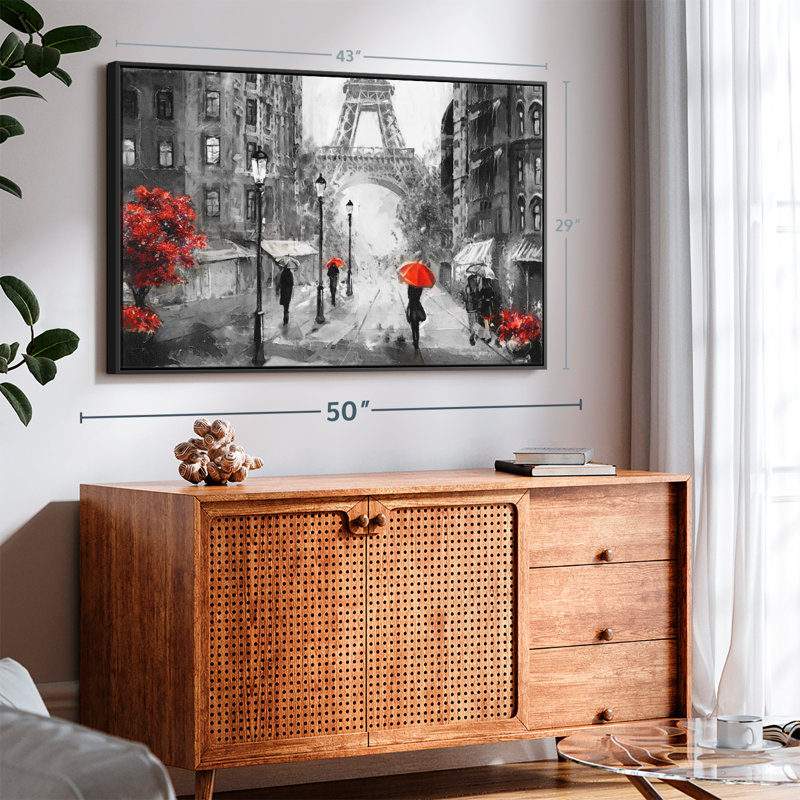 Paris Rainy Day Canvas Print, 29" H x 43" W