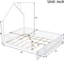 Lit double garde-corps en bois blanc - Conception et construction de maison confortable
