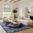Burnie Oriental Blue/White Area Rug-1183876817