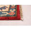 Tapis beige / rouge / bleu foncé noué à la main de conception unique 6 pi 6 po x 9 pi 7 po Ashunta