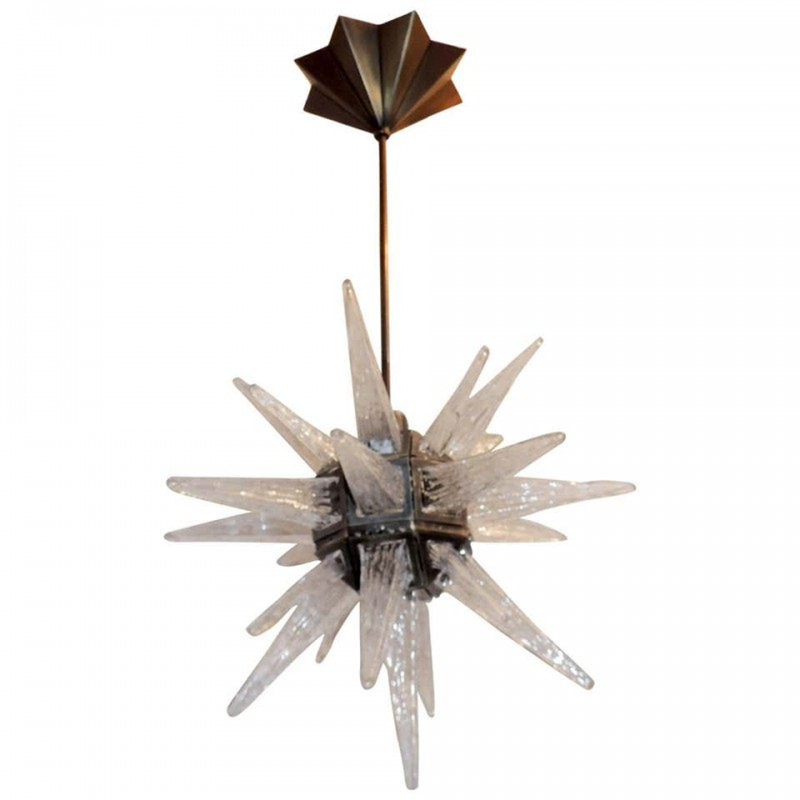 Lustre étoile en bronze à 8 lumières Aniessa, Nickel, Givré texturé, 18" Diameter x 18" Height