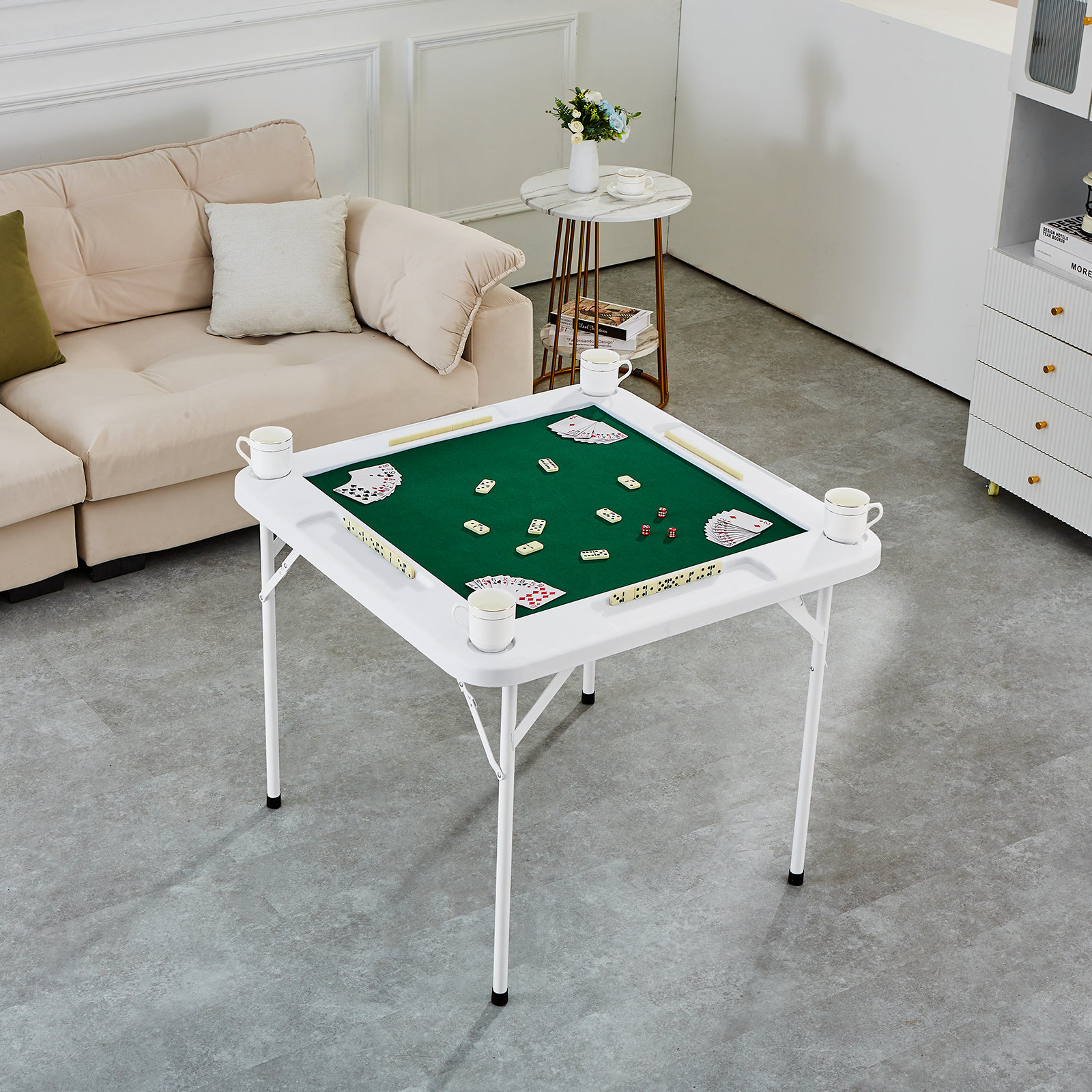 Stellweilan Tessberg 35.43'' 4 Player White Foldable Card Table Wayfair