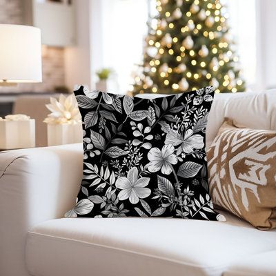 Floral Botanical Pattern Black & White III
