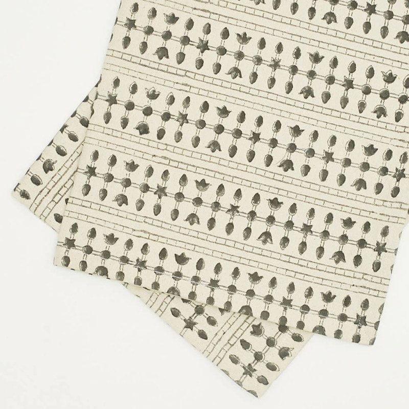 Cotton Twill, Charcoal, 18" Square, Striped