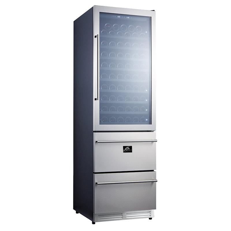 Forno 24" Stainless Steel Dual Zone Wine Cooler with Interior Lighting