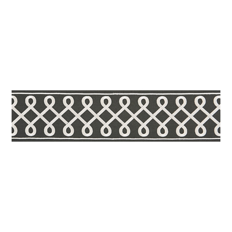 Oriana Soutache Embroidered Cotton Blend Fabric, Charcoal