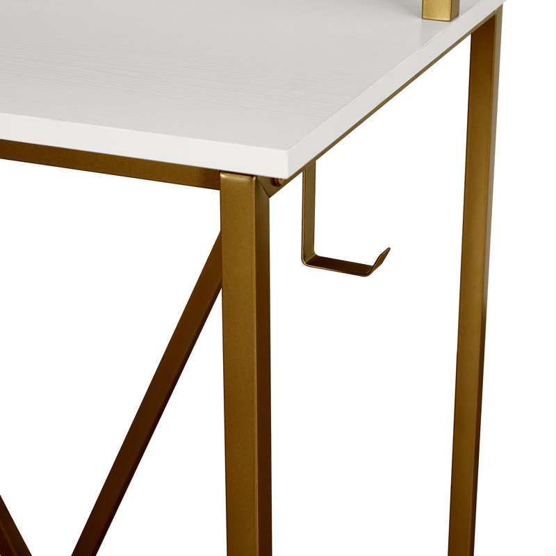 Secrétaire, Blanc / Doré