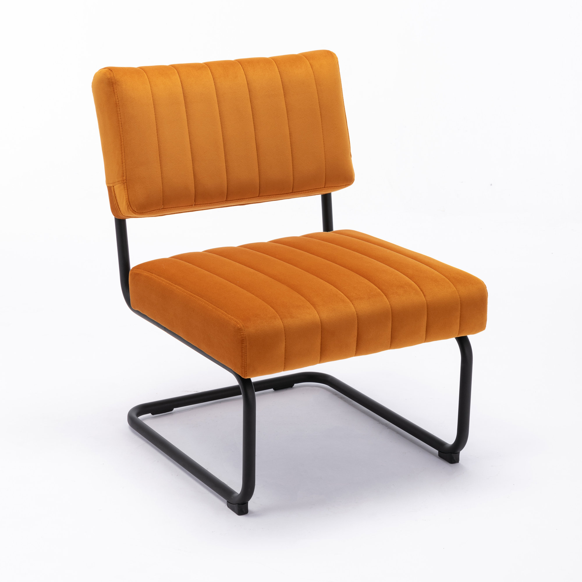 Cayman Upholstered Side Chair, Cognac Velvet