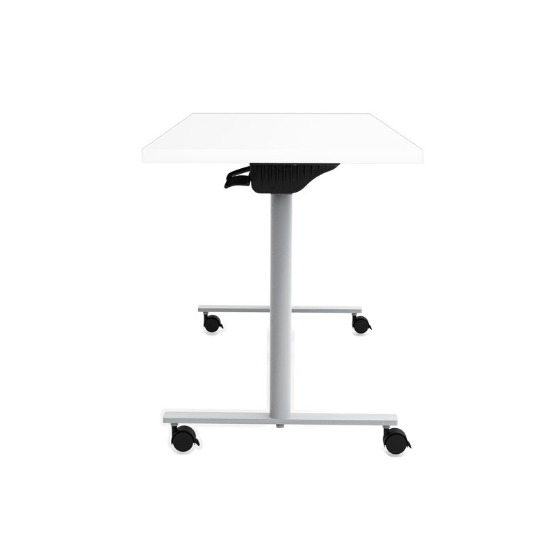 JURNI Flip Table With Casters, Designer White, 29.50" H x 60" L x 24" W