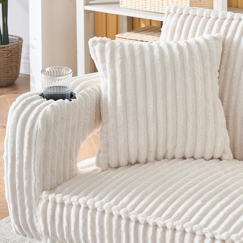 Canapé 74 po Mid-Century, Blanc