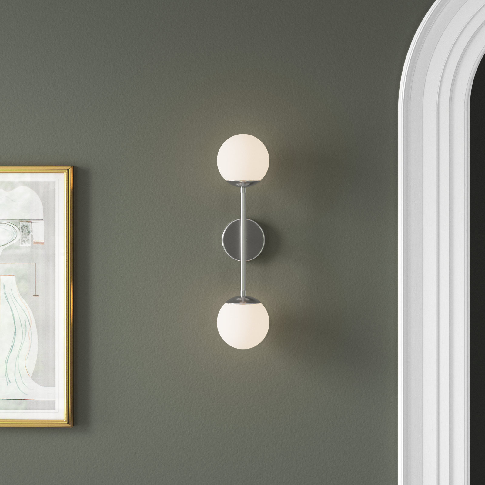 Bridgit 2 Light Glass Dimmable Wall Sconce, Brushed Nickel