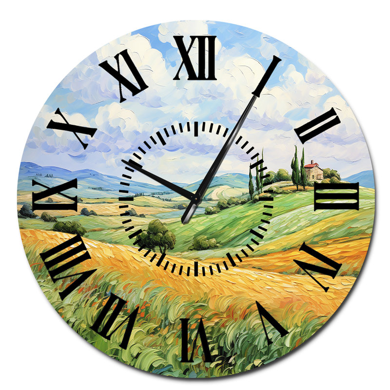 Horloge murale Vangogh Rolling Hills I - Vangogh, Surdimensionné