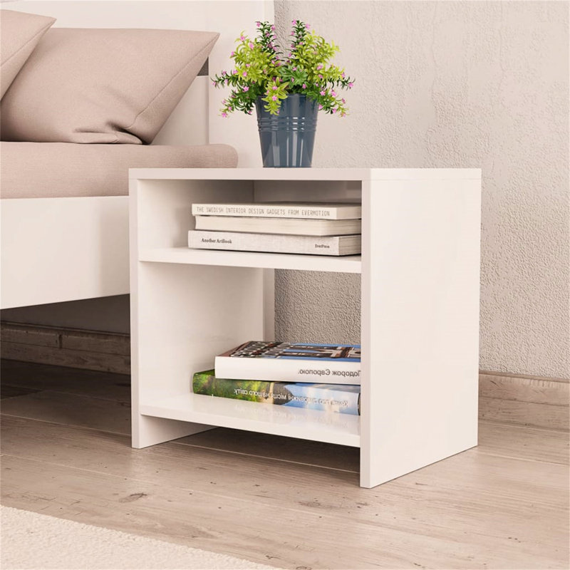 Reston 40cm W Manufactured Wood Bedside Table, White, Individual