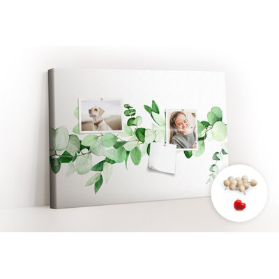 Wall Mounted cork board with print wall art notice boards decorative bulletin board ideas Sprig of a plant