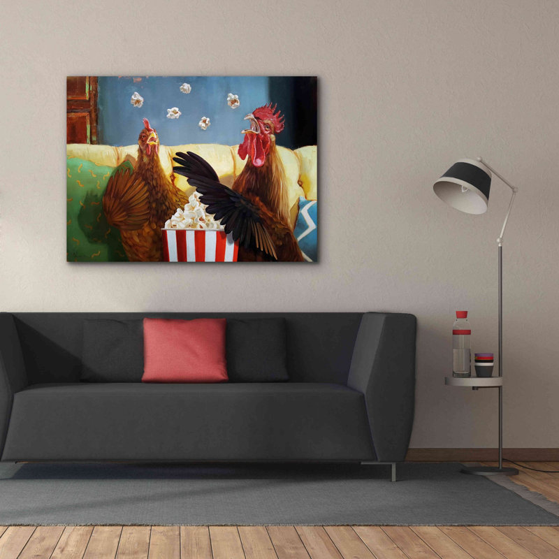 " Popcorn Chickens " Print, 40" H x 54" W