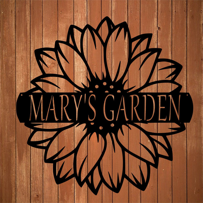 Décoration murale monogramme tournesol, H 18 po x l 18 po x P 0,25 po, Oui